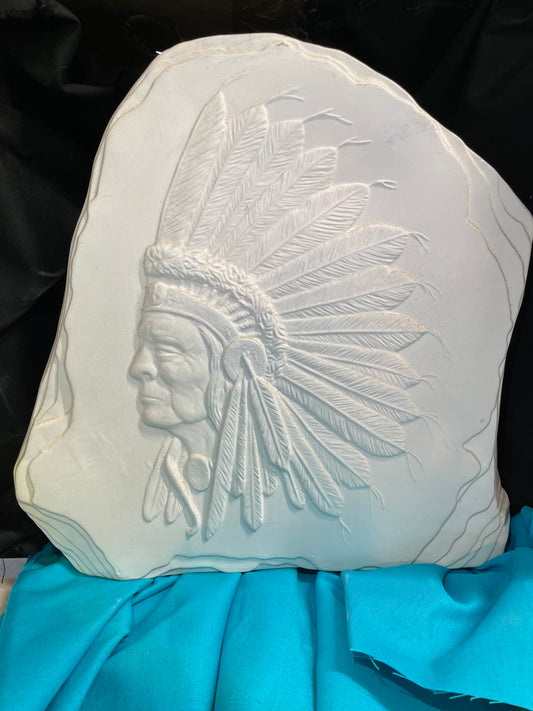 Indian Chief Rock Ceramic Bisque