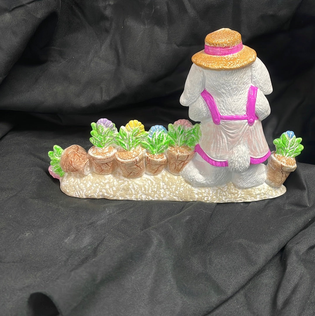 Bunny Watering Flowering Pots Painted and Finished