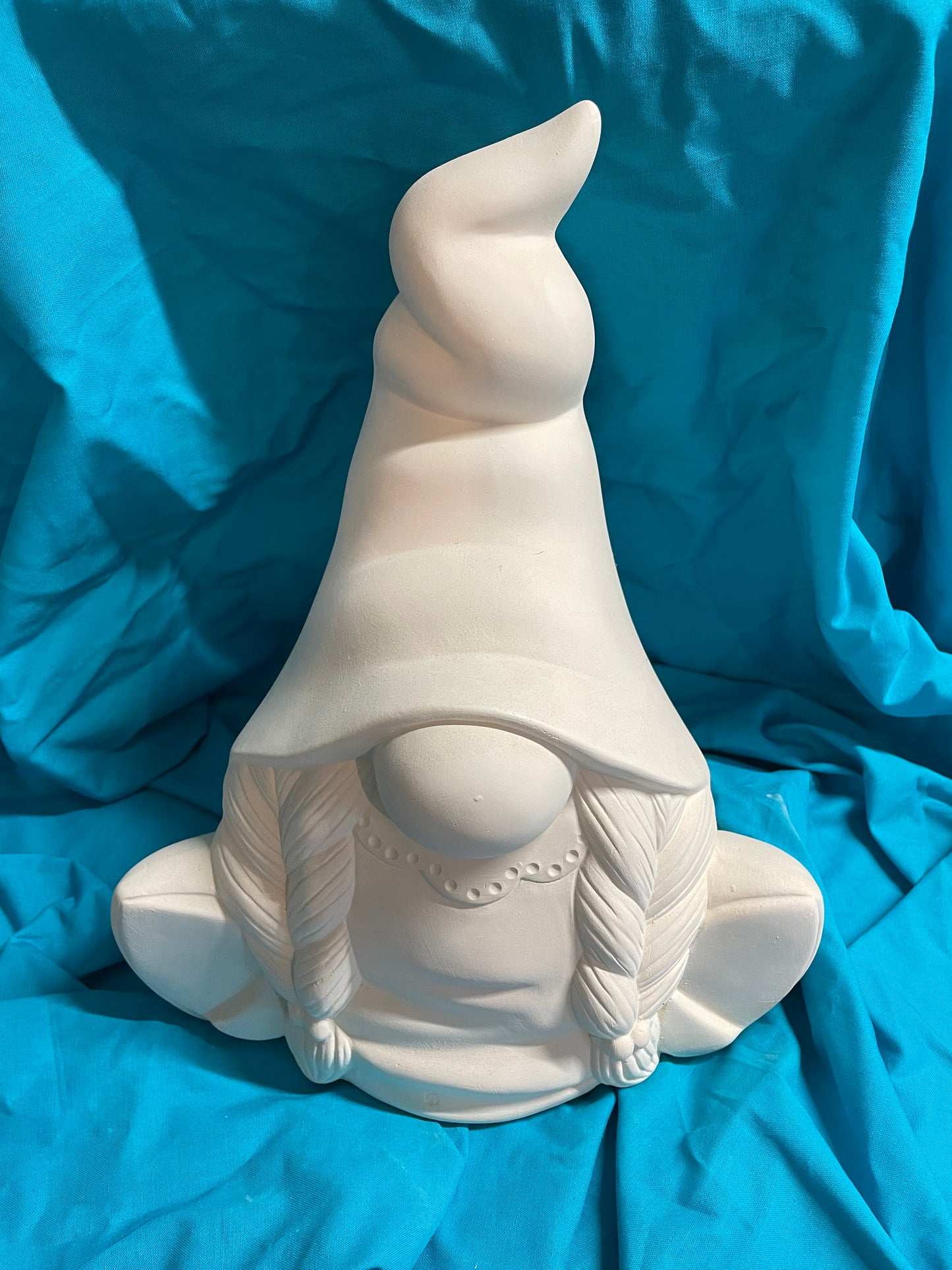 Large Girl Gnome Ceramic Bisque