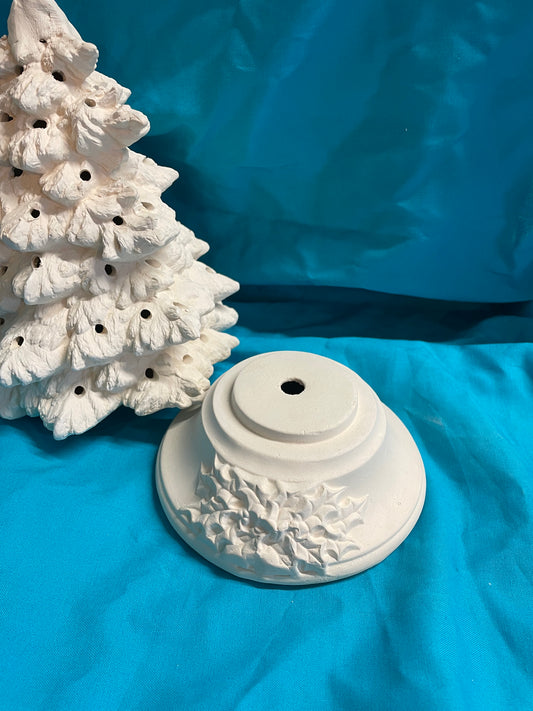 8" Christmas Tree Ceramic Bisque w/Lights