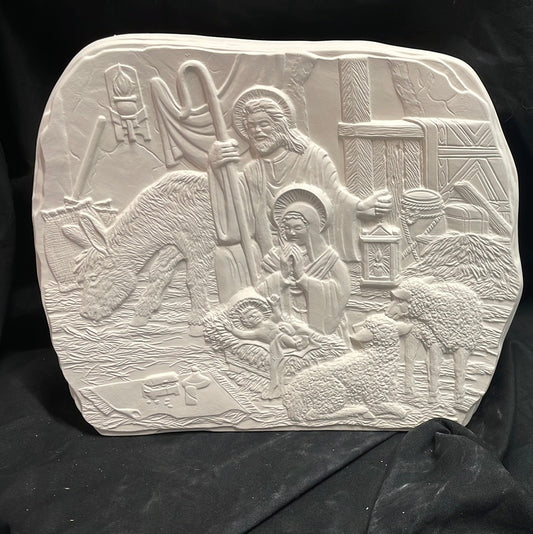 Nativity Rock Ceramic Bisque