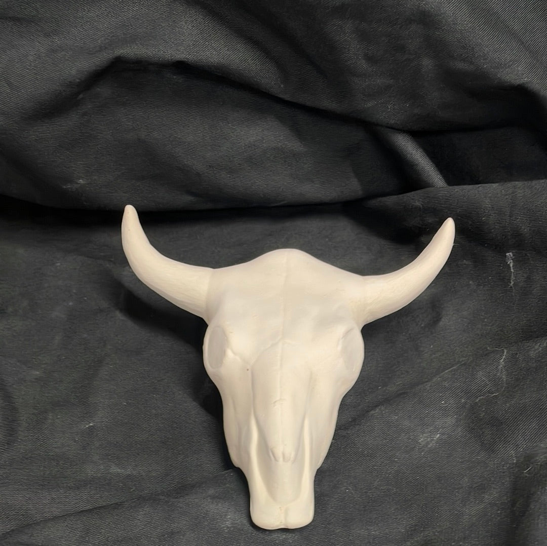 Small Bull Skull Ceramic Bisque