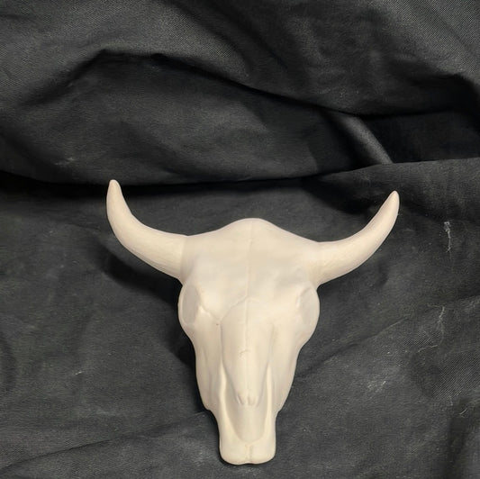 Small Bull Skull Ceramic Bisque