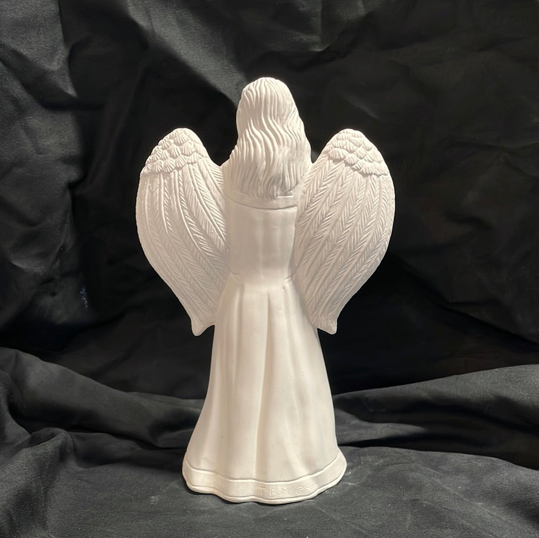 Angel Holding Bouquet Ceramic Bisque