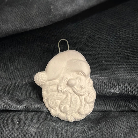 Santa Head Ornament Ceramic Bisque