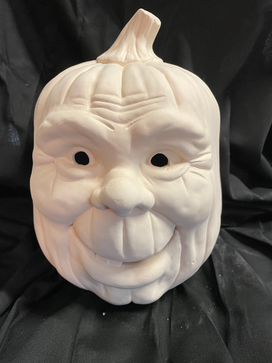 Happy Face XXLarge Pumpkin Ceramic Bisque