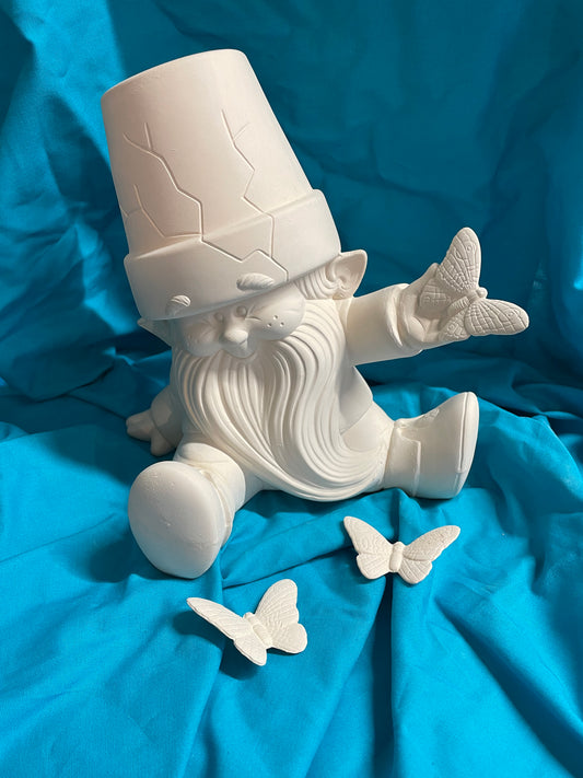 Cracked Pot Gnome Ceramic Bisque