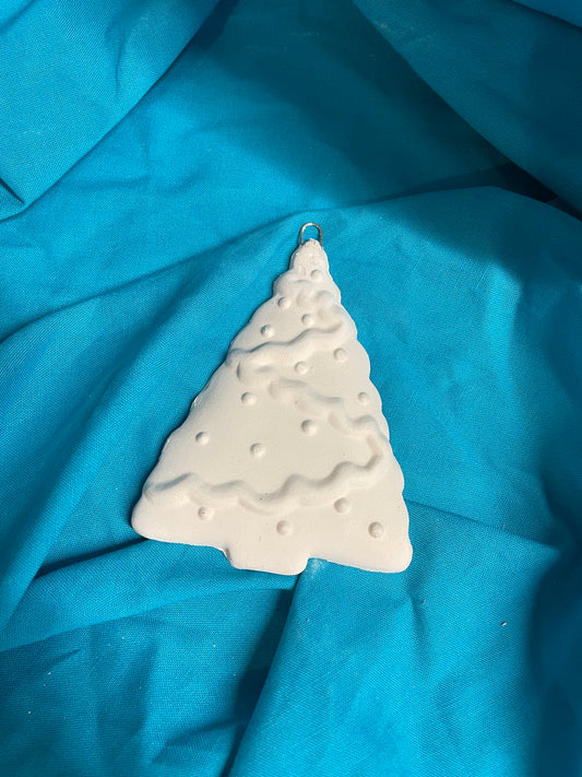 Christmas Tree Ornament Ceramic Bisque