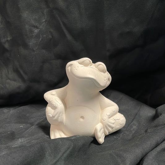 Sitting Frog Ceramic Bisque