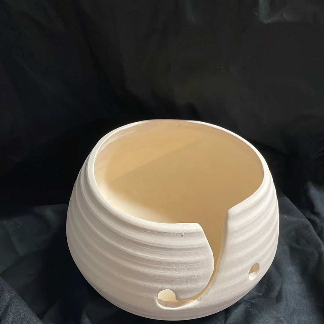 Large Yarn Bowl Ceramic Bisque