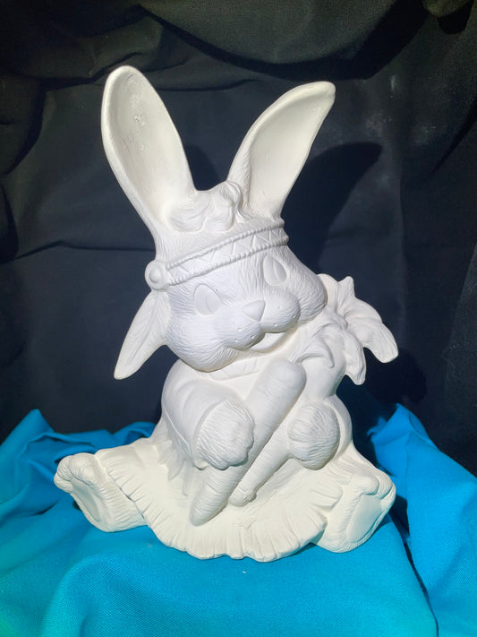 Indian Bunny w/carrot Ceramic Bisque