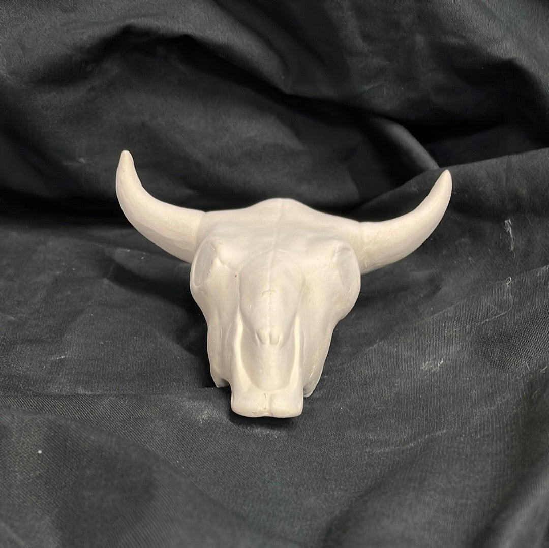 Small Bull Skull Ceramic Bisque