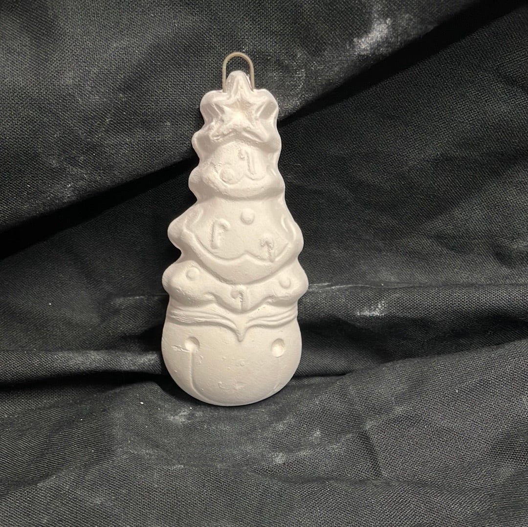 Christmas Tree Ornament Ceramic Bisque